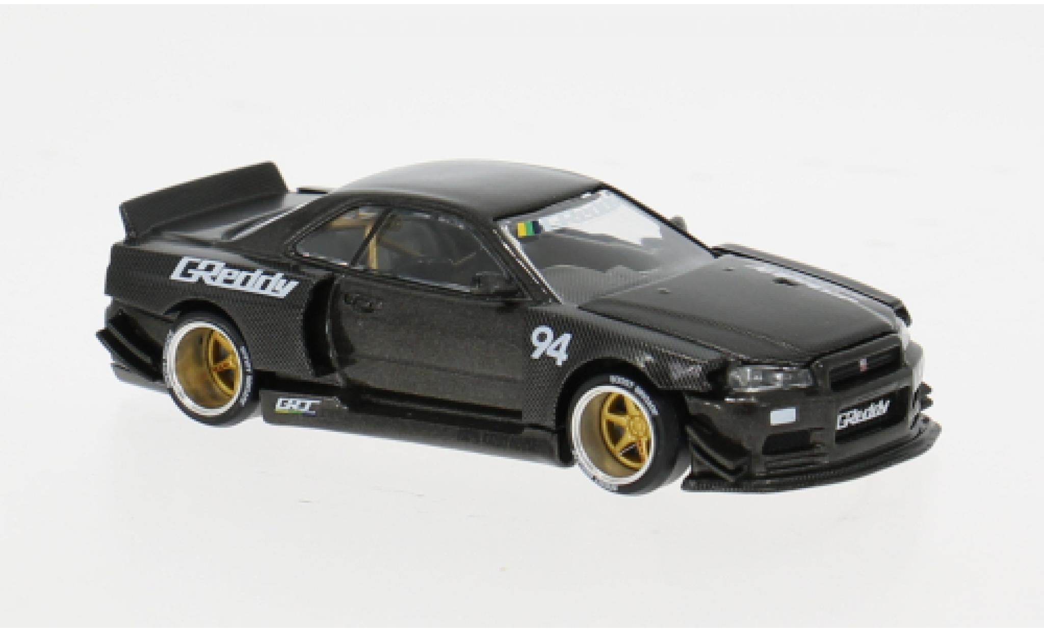 Nissan Skyline 1/64 Mini GT GT-R (R34) Kaido Works GReddy V2 grise 1999 1:64 miniature