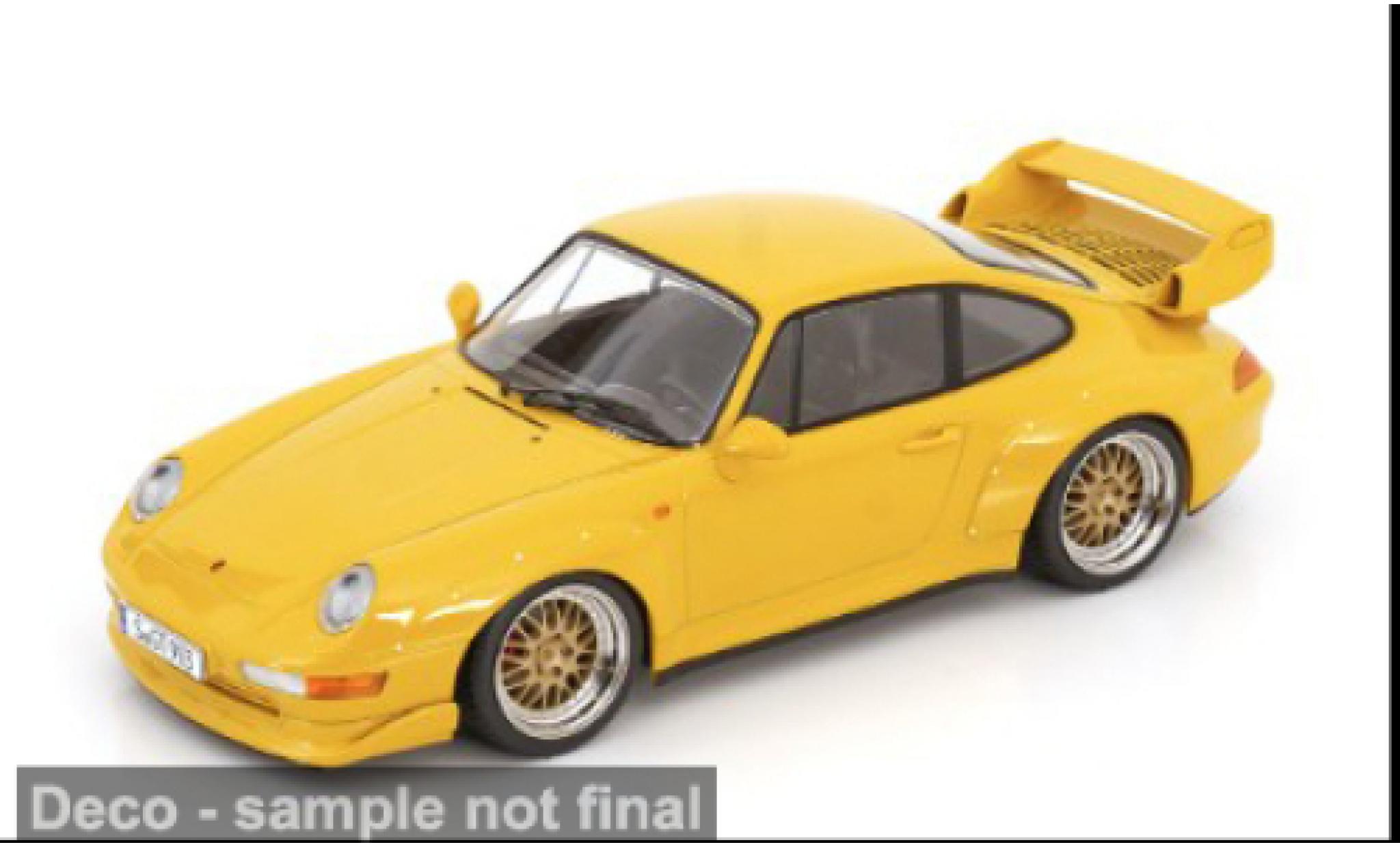 Porsche 993 GT2 1/18 KK Scale 911  jaune 1996 1:18 miniature