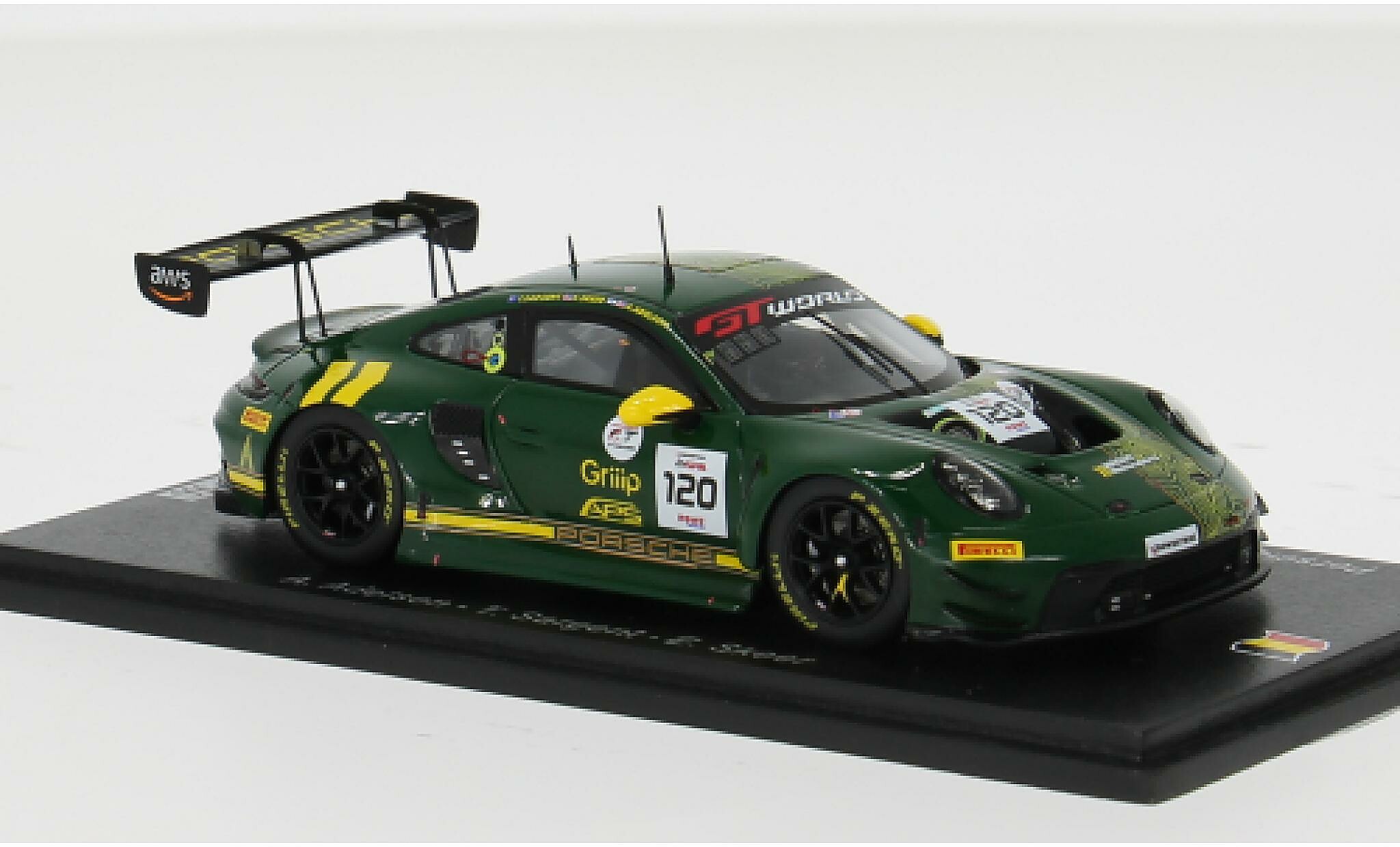 Porsche 992 GT3 R 1/43 Spark 911  24h Spa 2025 Wright Motorsport #120 A.Adelson/T.Sargent 1:43 miniature