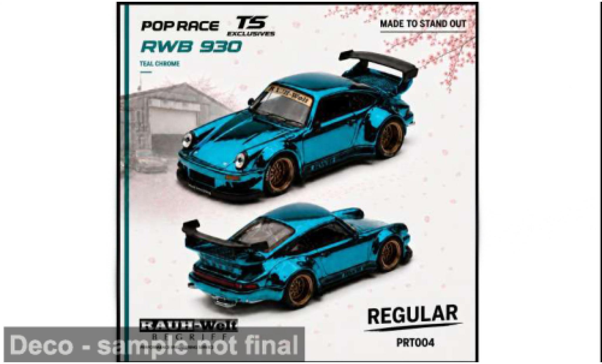 Porsche 930 RWB 1/64 Pop Race turquoise Tokyo Station Exclusives 1:64 miniature