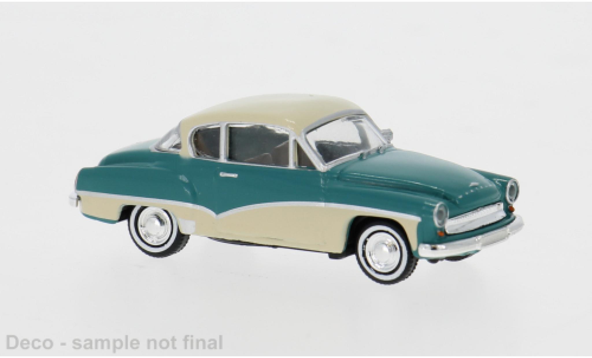 Wartburg 311 1/87 Brekina Coupe verte/bleue 1959 1:87 miniature