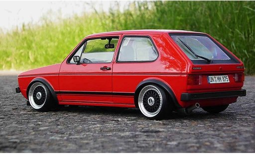 Volkswagen Golf GTI 1/18 Solido rouge jantes BBS alu miniature