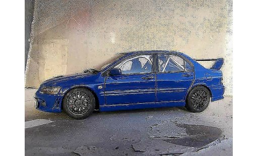 Mitsubishi Lancer Evolution VII 1/18 Autoart jdm bleue miniature