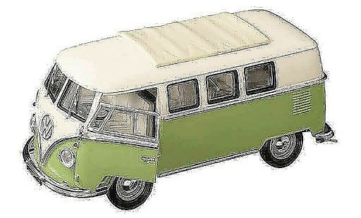 Volkswagen Combi Base 1/18 Yat Ming bus blanche/verte 1962 miniature