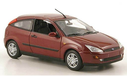 Ford Focus Berline 1/43 Minichamps rouge 3-portes 2002 miniature