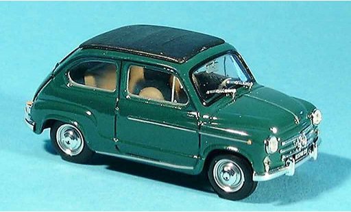Fiat 600 D 1/43 Brumm verte toit pliant ferm&Atilde;&copy; 1960 miniature