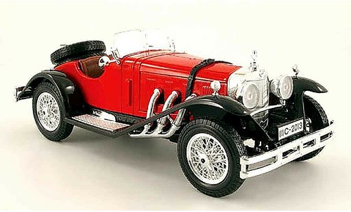 Mercedes SSK Base 1/18 Burago rouge noire miniature