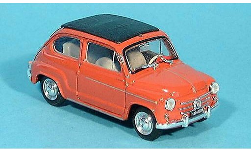 Fiat 600 D 1/43 Brumm rouge ferm&Atilde;&copy; 1960 miniature
