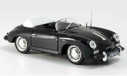 Porsche 356 1963 1/43 Brumm C Spyder noire geoffnetes capote miniature