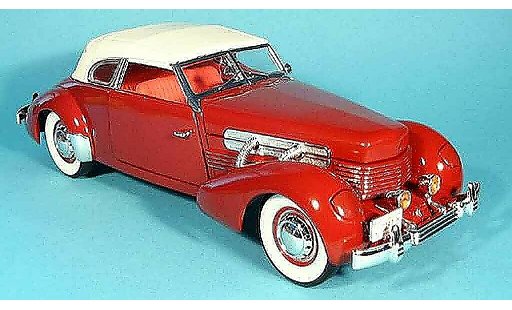 Cord 812 Sedan 1/18 Signature supercharged rouge et capote blanche 1937 miniature
