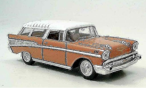 Chevrolet Nomad Station Wagon 1/43 Yat Ming rose 1957 miniature
