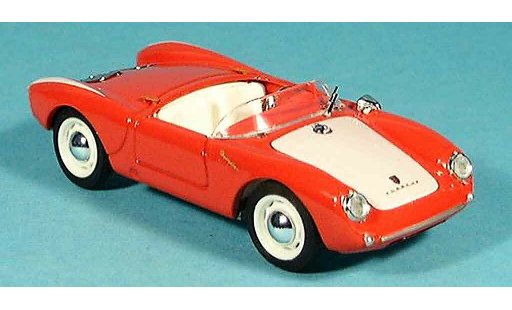 Porsche 550 1954 1/43 Brumm rouge blanche Strassenversion miniature