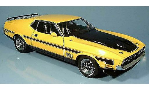 Ford Mustang Mach 1 1/18 Autoart i fastback jaune miniature