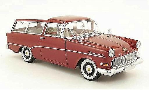 Opel Rekord P1 1/18 Minichamps caravan rouge miniature