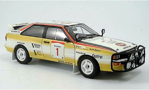 Audi Quattro rallye 1/18 Autoart no.1 h. mikkola/a. hertz safari 1984 miniature