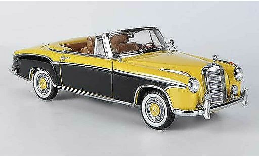 Mercedes 220 Cabriolet 1/18 Sun Star SE jaune/noire 1958 miniature