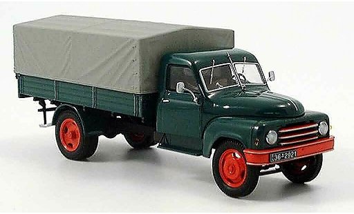 Hanomag L28 Pritsche 1/43 Schuco 25t plateau verte miniature