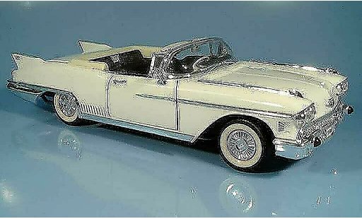 Cadillac Eldorado Biarritz 1/18 Yat Ming blanche 1958 miniature