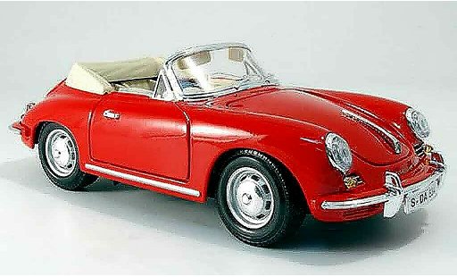 Porsche 356 1961 1/18 Burago B cabriolet rouge miniature