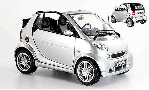 Smart ForTwo Brabus 1/18 Kyosho cabrio grise 2003 miniature