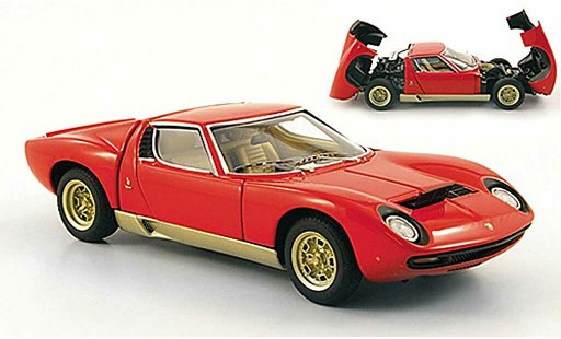 Lamborghini Miura SV 1/43 Autoart rouge/gold miniature