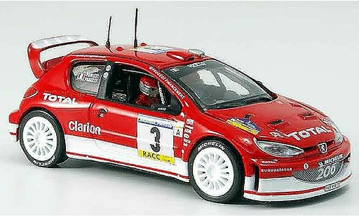 Peugeot 206 WRC 1/43 Vitesse vainqueur spanien g. panizzi no. 3 2003 miniature