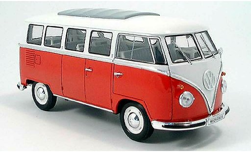 Volkswagen Combi Base 1/18 Spark bus rouge/blanche 1962 miniature