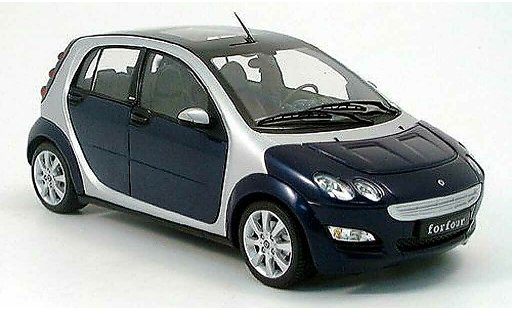 Smart ForFour Base 1/18 Kyosho bleu/grise metallisee 2004 miniature