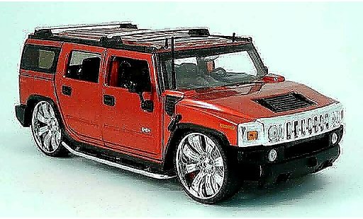 Hummer H2 Tuning 1/18 Jada Toys rouge 2003 miniature