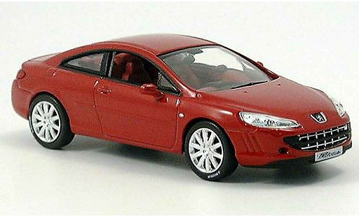 Peugeot 407 coupe 1/43 Norev rouge Prasentationsmodell Autosalon Genf miniature