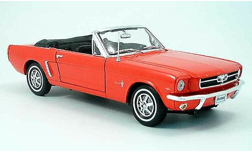 Ford Mustang Convertible 1/18 Welly cabriolet rouge ouvert miniature