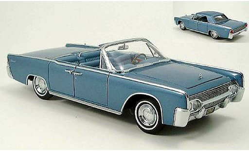 Lincoln Continental 1961 1/18 Yat Ming cabriolet bleu miniature