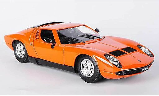 Lamborghini Miura Base 1/18 Burago orange 1968 miniature