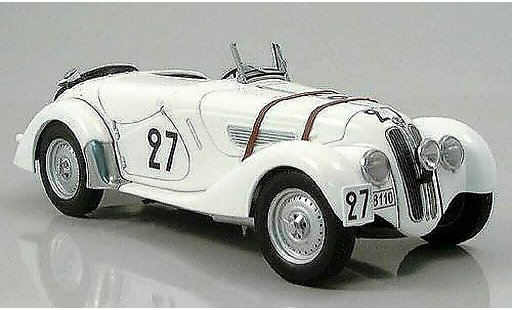 Bmw 328 le mans 1/18 Autoart 1938 roadster blanche numero 27 miniature