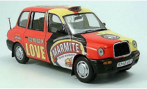 LTI TXI Marmite 1/18 Sun Star London Taxi jaune-rouge 1988 miniature