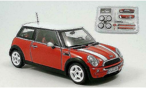 Mini Cooper D 1/18 Kyosho rouge avec bandes blanches miniature