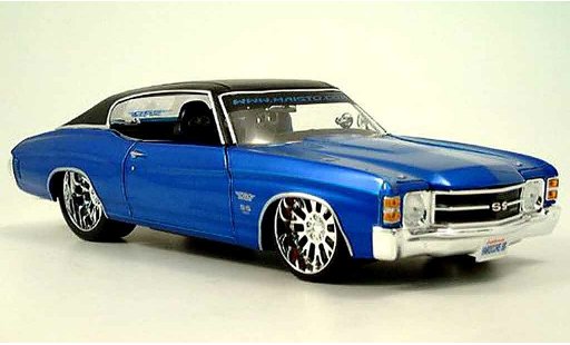 Chevrolet Chevelle tuning 1/18 Maisto 1971 SS454 prorodz tuningcar bleu miniature