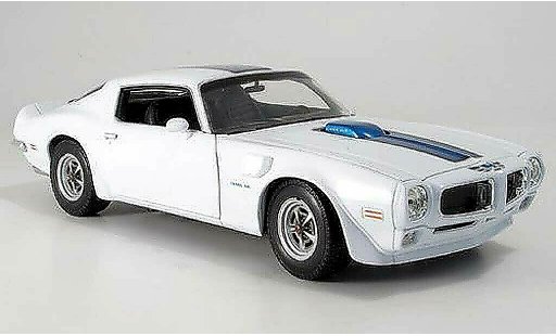 Pontiac Firebird 1972 1/18 Welly trans am blanche bande bleue miniature