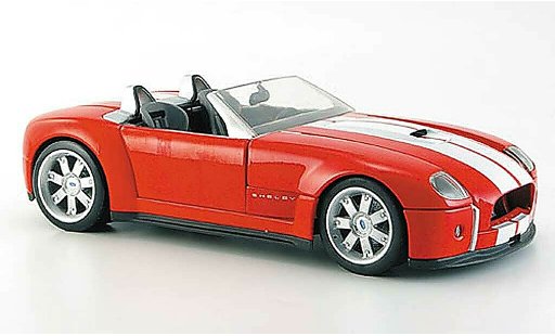 Shelby Cobra Concept 1/18 Hot Wheels rouge avec bandes blanches miniature