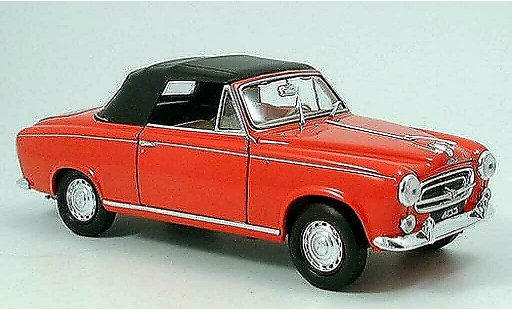 Peugeot 403 Cabriolet 1/18 Welly rouge 1957 avec capote miniature