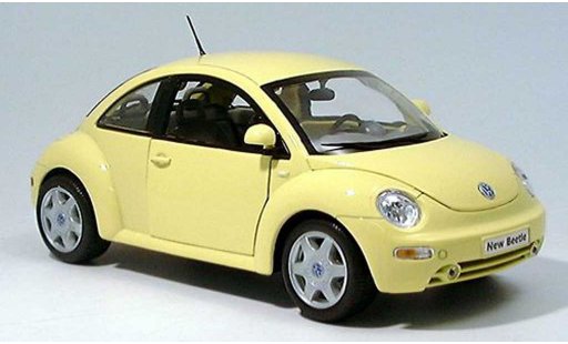 Volkswagen New Beetle Base 1/18 Welly jaune clair miniature