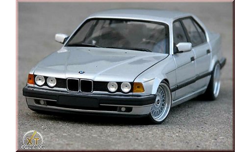 Bmw 730 E32 1/18 Minichamps i grise jantes bbs bords larges echappement inox miniature