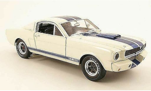 Shelby GT 350 1966 1/18 Shelby Collectibles r blanche/bleu miniature