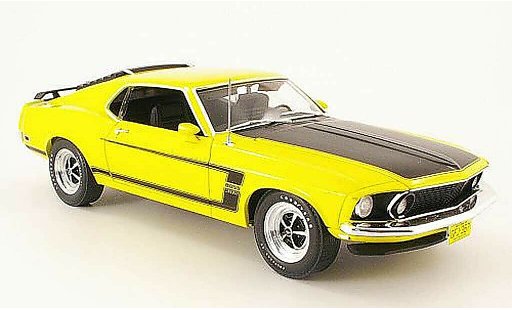 Ford Mustang Boss 302 1/18 Highway 61 jaune/matnoire miniature