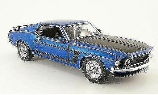 Ford Mustang Boss 302 1/18 Highway 61 bleu/mat noire miniature