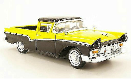 Ford Ranchero Berline 1/18 Yat Ming noire/jaune 1957 miniature