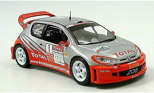 Peugeot 206 WRC 1/43 IXO no.1 bernardi fortin rallye cevennes 2005 miniature