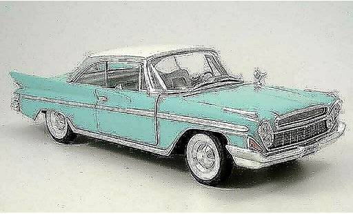 Desoto Adventurer Coupe 1/18 Yat Ming turquoise/blanche 1961 miniature