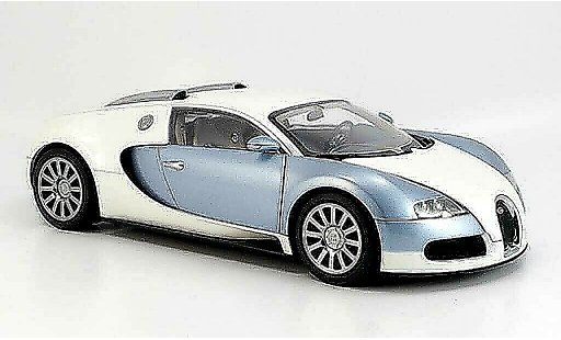 Bugatti Veyron coupe 1/18 Autoart 16.4 blanche/bleu miniature