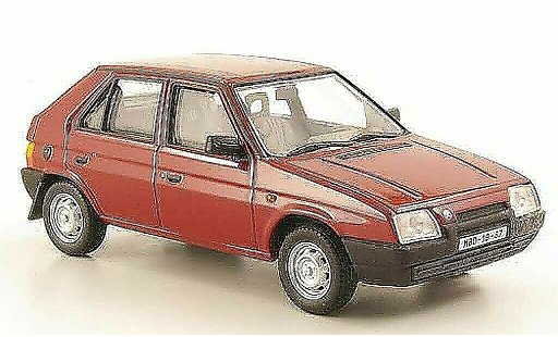 Skoda Favorit 136L 1/43 Abrex rouge 1987 miniature